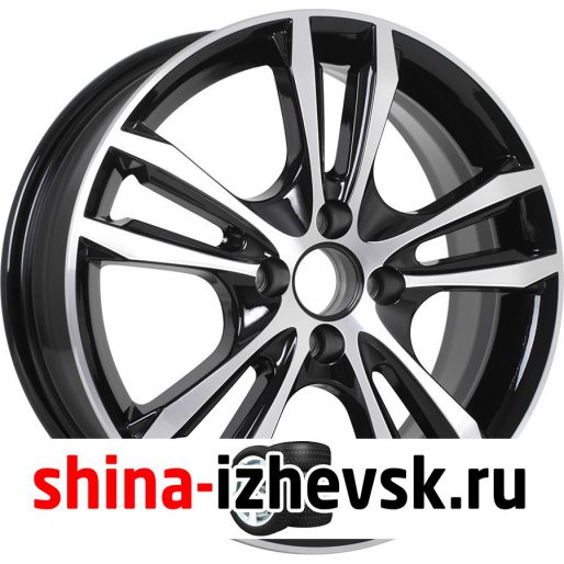 Колесный диск КиК Samara 6xR16 5×100 ET40 DIA67.1 черный глянцевый с полированными элементами лицевой поверхности в Ижевске